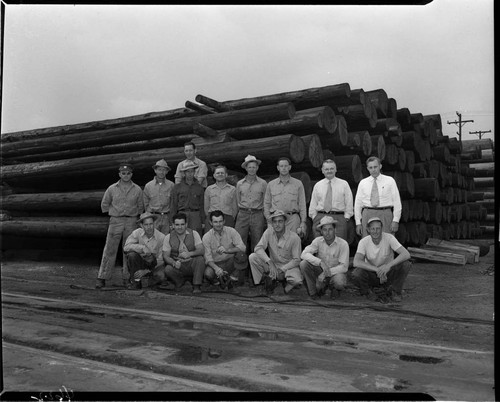 Men working at the pole yard