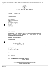 [Letter from PRG Redshaw to Seth O'dea regarding an enclosed witness statement and a hard copy of the excel spreadsheet relating to the seizure]