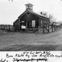 Caption Reads: " Altaville School, closed since 1950, will be moved several hundred feet and be repaired brick by brick." in Calaveras County