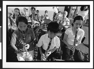 Music band of Vietnamese origin playing music, Our Lady of Peace, San Jose, California, 2002