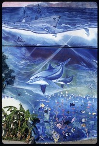 Sea mammals underwater, Pacific Palisades, 1983