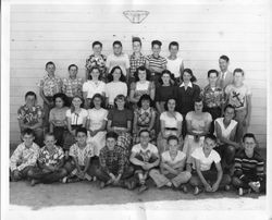 Class photo of the students of Spring Hill School, about 1950