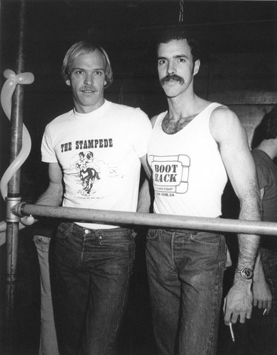 Two men at the Boot Rack bar