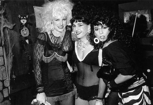 Todd Young posing with two other female impersonators