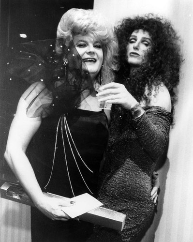 Todd Young posing with another female impersonator