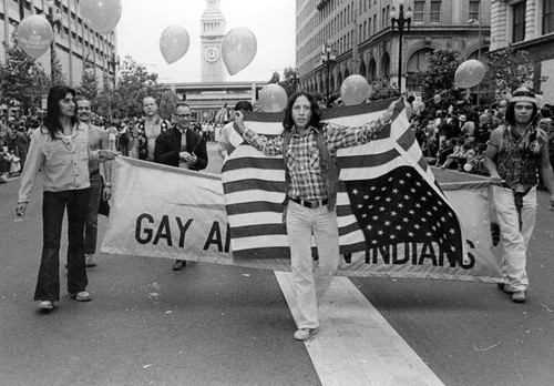 Man with American flag