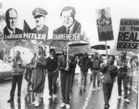 Rainy day protest march