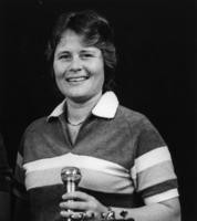 Woman holding a microphone