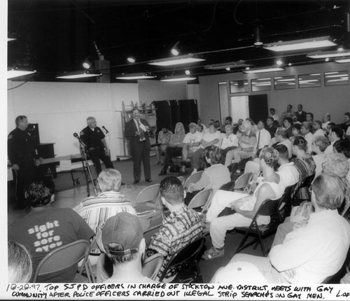 San Jose Police Department officers meet with gay community