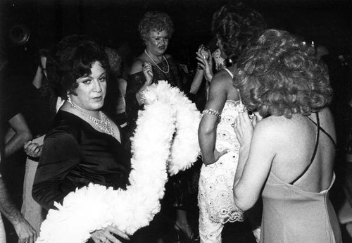 Female impersonators at a party