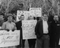 Proponents of gay marriage demonstrating