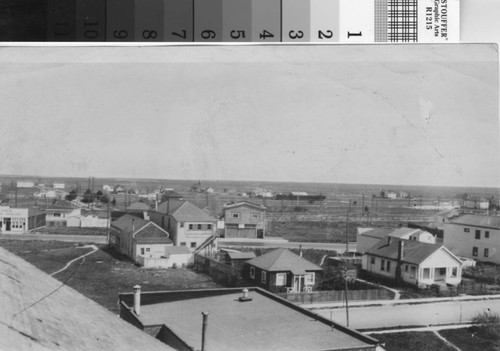 View from roof of Fred Beltramo's barn, looking toward Bay, 1922