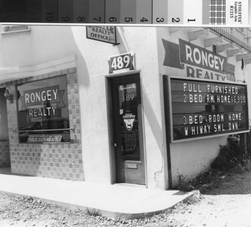 Rongey Realty on El Camino Real, 1950s