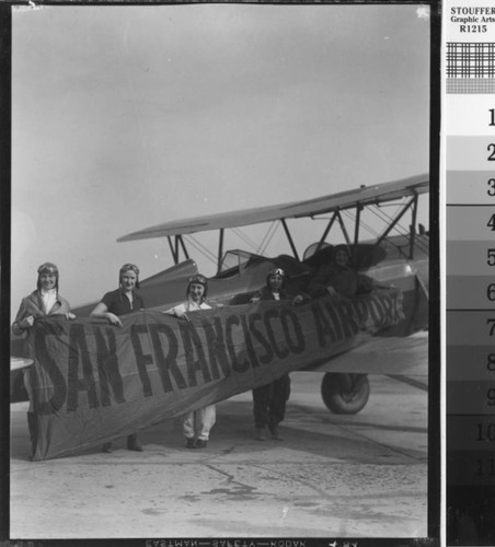 Women fliers at Mills Field Municipal Airport, 1927