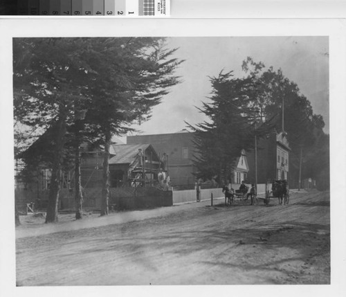 View of San Mateo Avenue with Green's Hall, ca. 1910-1914