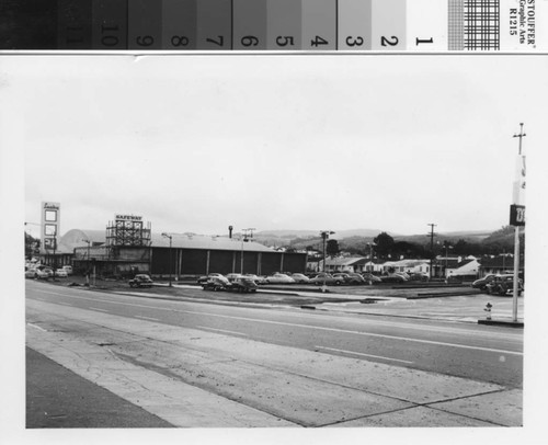 Lucky and Safeway Supermarkets, Crystal Springs at El Camino Real, ca. 1940s