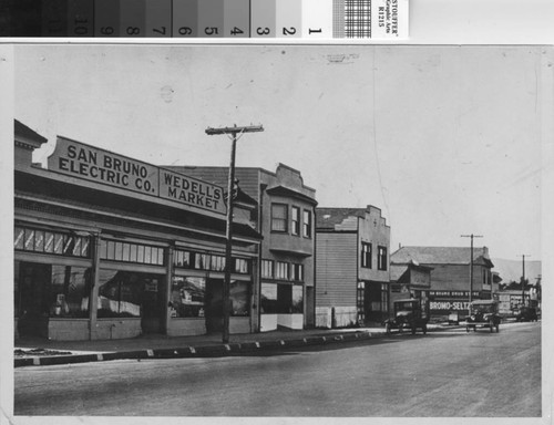 San Bruno Electric Co. and Wedell's Market, 600 block of San Mateo Avenue, 1930s