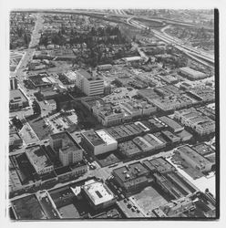 Aerial view of Courthouse and surrounding area, Santa Rosa, California, 1971