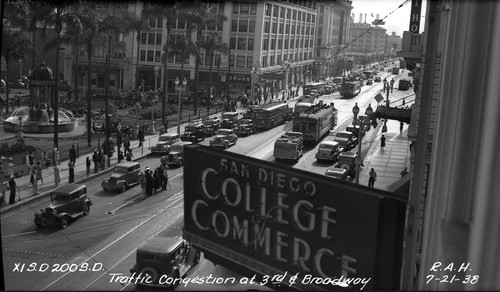 Traffic congestion at 3rd and Broadway