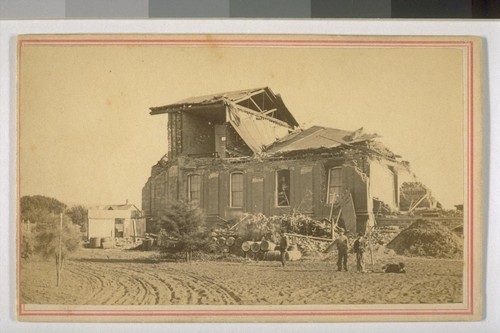 Court House at San Leandro. Earthquake. Oct. 21, 1868. [Duplicate of 13.]