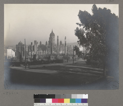 [Ruins of City Hall and vicinity. From Van Ness Ave.?]