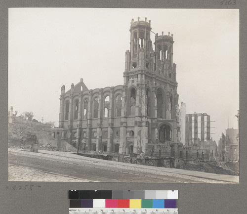 [Ruins of Temple Emanu-el on Sutter Street. From Powell Street.]