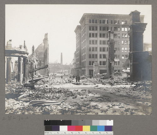 [Ruins and rubble. New Montgomery from near Mission St.]