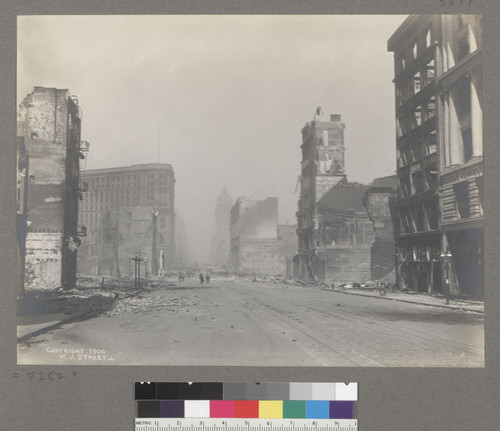 [Market Street, looking northeast from ca. Sixth St.. Call Building, center; Flood Building, left center.]