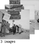 Pickets in Front of Knolls House--Standard Building Company at Nineteenth Avenue