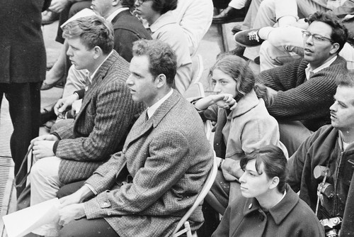 Mario Savio and Bettina Aptheker in audience at Greek Theater