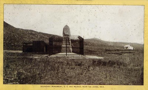 Boundary monument, U. S. and Mexico, near Tia Juana, Mex