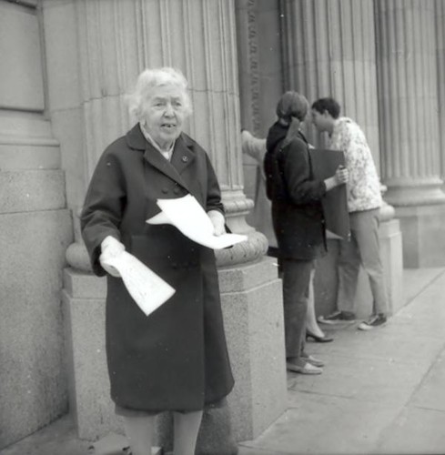 Woman protesting war in Vietnam