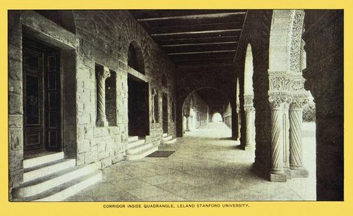 Corridor inside quadrangle, Leland Stanford University