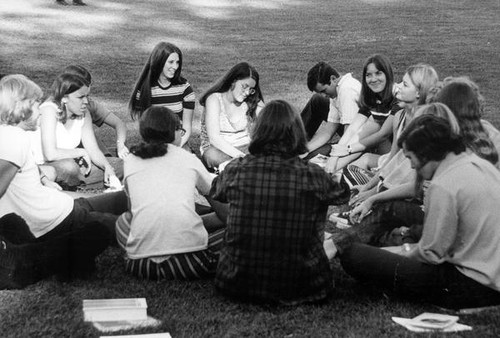 Students sitting in a circle