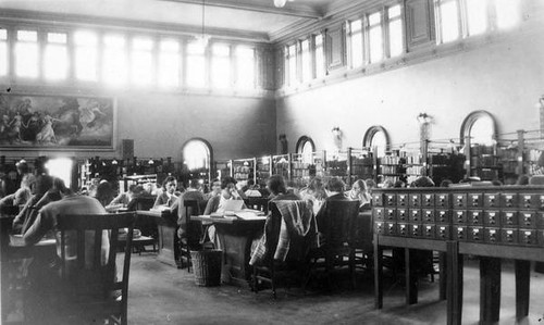 Students studying in the library