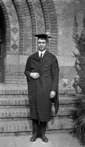 Student in graduation regalia