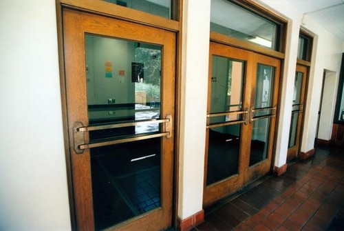 Library entrance doors