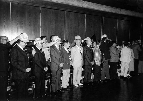 Men wearing SJSU caps