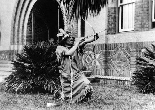 Person in Native American dress