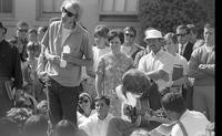 Students gather at a protest rally