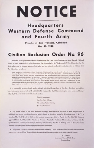 Civilian Exclusion Order No. 96, 1942