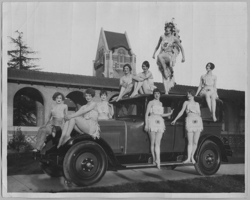 Women dressed in native American costume at San Jose State College [ca. 1925]