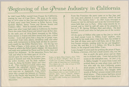 California Prune Brochure, 1940