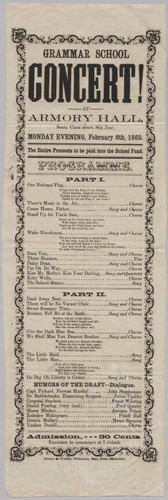 1865 School Fundraising Concert at Armory Hall