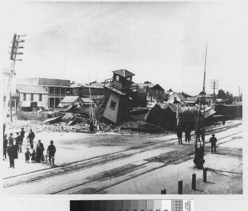 2nd Avenue and Southern Pacific Railroad Tracks after earthquake