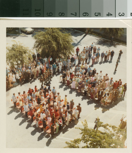 Dedication of Memorial Room at SM Library 8/9/74 - flag ceremony