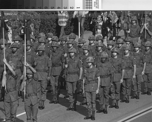 Soldiers marching in parade