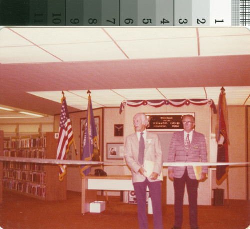 Dedication of Memorial Room at San Mateo Library 8/9/74 - J. Murray and J. Condon