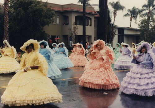 Azalea Trail Maids from Mobile, Alabama in the third annual Toys on Parade in Santa Ana, December 6, 1986