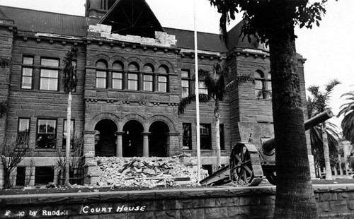 Damage at the Court House from the March 1933 earthquake